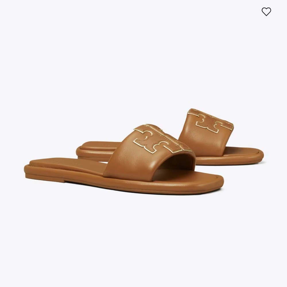 Brown Slide Sandals with Logo Detail